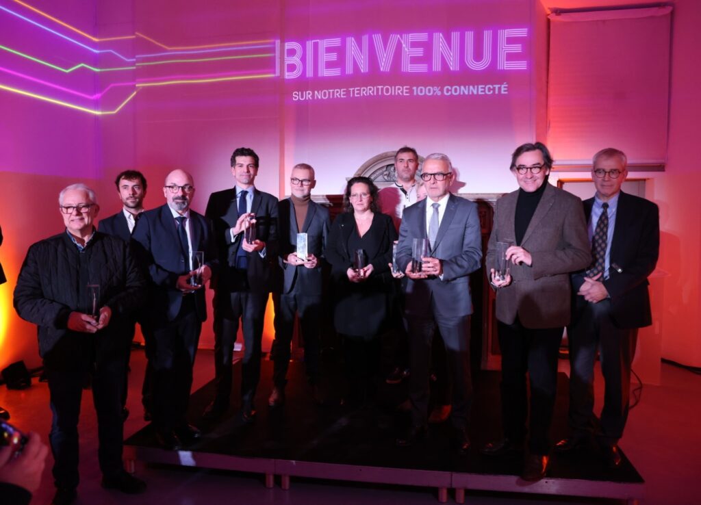 Christophe Bouillon et l'ensemble des lauréats de Seine-Maritime Numérique